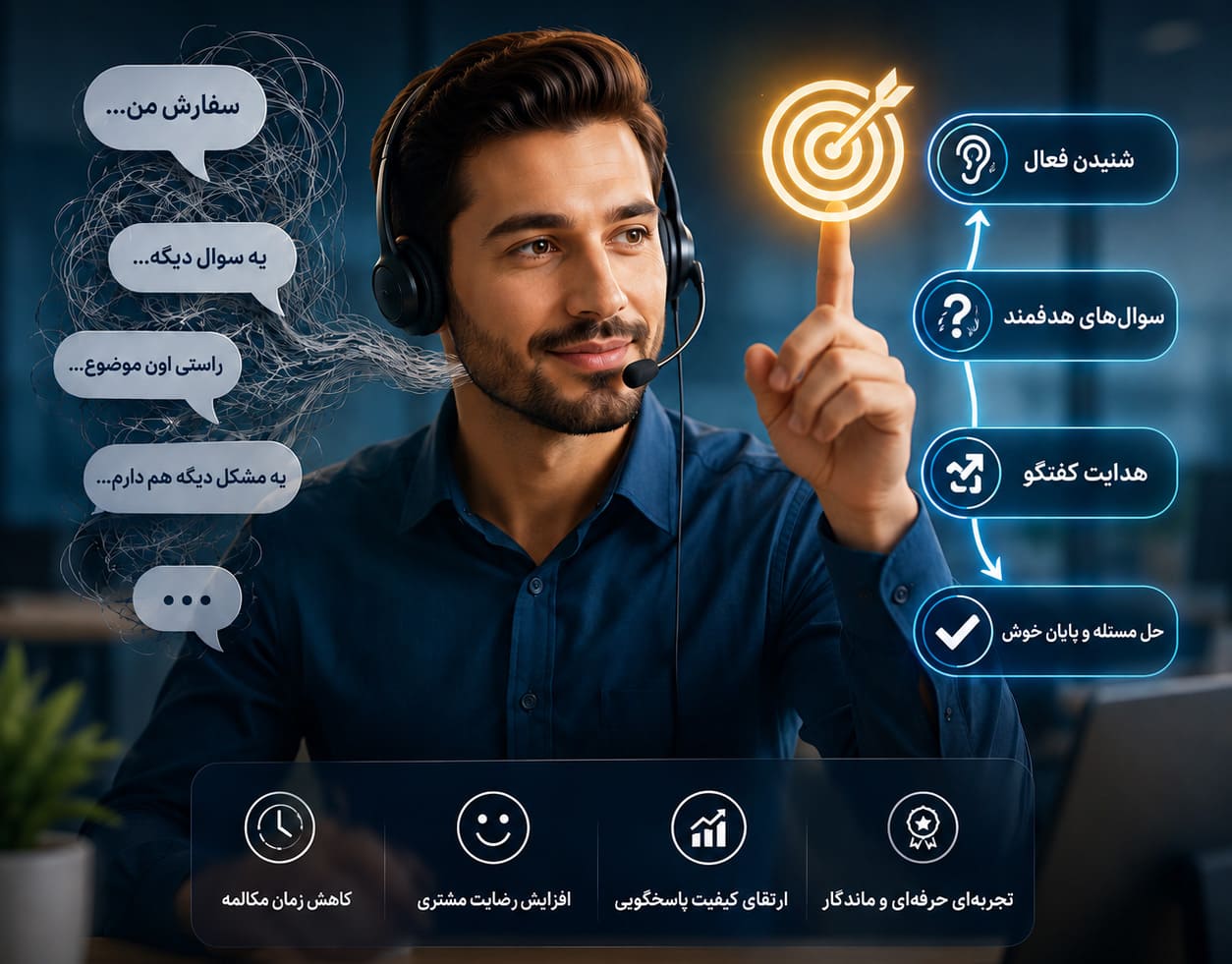 تکنیکهای کنترل و هدایت مکالمه؛ چگونه تماس را حرفهای مدیریت کنیم؟